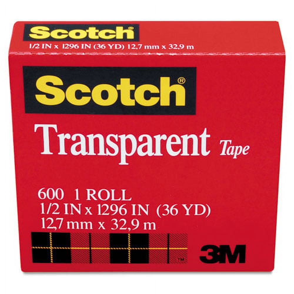 Transparent Tape, 1" Core, 0.5" X 36 Yds, Transparent | Bundle of 10 Rolls
