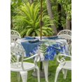 thumbnail image 3 of Outdoor Tablecloth with Umbrella Hole for Patio/Picnic/Party/Camping, Spring Floral Waterproof Table Cloth Round Cover Washable, Watercolor Flowers Butterfly Botanical Wood Gray (Dia 54"), 3 of 8