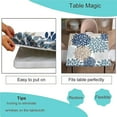 thumbnail image 4 of Elastic Edge Fitted Square Tablecloth, Navy Blue Flowers Polyester Table Cover, for Outdoor Picnic Camping and Indoor Kitchen Dining Party, Fit for 32" x 32" Square Table, 4 of 4