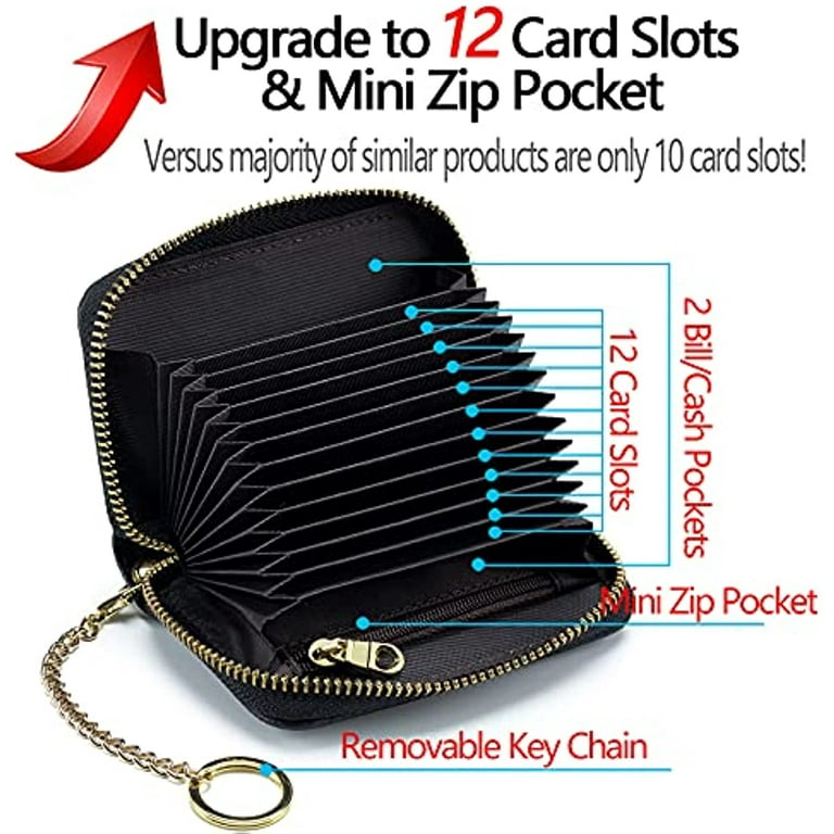  imeetu Women Leather Coin Purse, Small 2 Zippered Change Pouch  Wallet(Black) : Clothing, Shoes & Jewelry