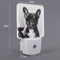 thumbnail image 2 of Fotbe Cool French Bulldog Wine Luz Nocturna LED, Luz de Noche con Sensor de Luz Natural de Anochecer a Amanecer, Se Enchufa a la Pared, Blanco Cálido 0.5W-EU, 2 of 7