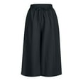 thumbnail image 5 of ZZwxWA Summer Pants for Women 2025 Women's Fashionable and Casual Solid Color Elastic Drawstring Waistband Capris My Order, 5 of 6