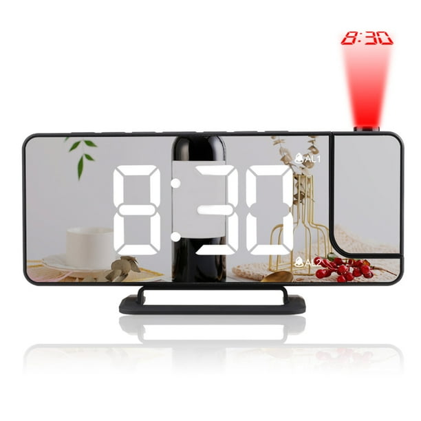 Reloj sala de estar dormitorio espejo superficie snooze modo brillo ajustable 2 grupos alarma reloj digital suministros de hogar tipo 1 sidaley HA011530-01B