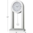thumbnail image 2 of Wood Mirrored Pendulum Clock, 12" x 5" x 24", Silver, 2 of 8