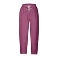 thumbnail image 4 of Zylarhe Women's Pants Women's High Waisted Yoga Pants with Pockets Loose Wide Leg Jogger Sweatpants Comfortable Casual Drawstring Trousers 3PCS, 4 of 4