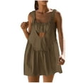 thumbnail image 1 of Birdeem Ensemble Haut et Jupes pour Femmes Mode Sport Couleur Creux Ample Bretelles Col Rond Robe Shorts, 1 of 1