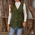 thumbnail image 4 of Enjoytime Women Fall Clothes Solid Color Sleeveless Button Down Waistcoat Winter Lightweight Jackets Fashion Casual Outerwear, 4 of 8