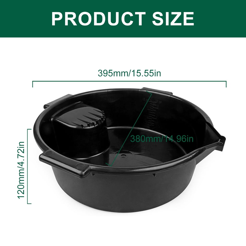 Oil Collection Container with Handle and Scale Oil Collection Tray Oil Drip Catcher Pan Reusable 6L Round Oil Drain Pan