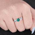 thumbnail image 4 of Unique Hexagon Cut Emerald Ring in 925 Sterling Silver - Nature inspried Bridal Engagement Wedding Ring - May Birthstone, 4 of 6