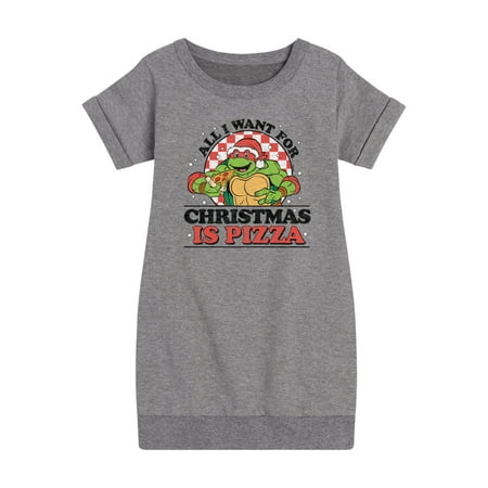 

Teenage Muntant Ninja Turtle - All I Want For Christmas - Toddler And Youth Girls Fleece Dress