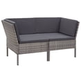 thumbnail image 3 of vidaXL 6 Piece Garden Lounge Set with Cushions Poly Rattan Grey, 3 of 12