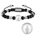 thumbnail image 2 of VNOX Beaded Bracelet Men Black Onyx Bracelets for Men Cross Stainless Steel Bracelet with Natural Stone Beads, Adjustable Religious Fashion Jewelry, 2 of 4