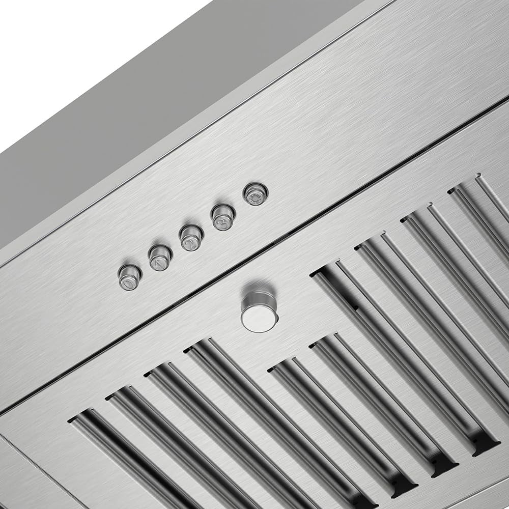 Streamline 36 in. Melisurgo Convertible Insert Range Hood in Brushed Stainless Steel with Baffle Filters, Push Button Control, LED Lights