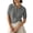 Dark gray, variant on Women Short Sleeved Knit Sweater Top Solid Color Turn Down Collar V Neck Casual Soft Pullover