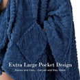 thumbnail image 3 of Walensee Wearable Blanket Hoodie Sherpa Fleece Blanket Navy, Fuzzy Super Soft Plush Hooded Shawl TV Throw Blanket with Pockets, Fluffy Warm Cozy Cape Wrap for Women Adults (Dark Blue, 59” x 63”), 3 of 9