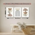 thumbnail image 4 of Boho Wall Art Set of 3，Minimalist Framed Mid-Century Modern Geometric Posters Prints，Sun Moon Beige Abstract Botanical Paintings，Boho Neutral Canvas Decor for Living Room Bedroom 12"x16"x3, 4 of 6