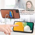 thumbnail image 4 of Carbon Fiber Patterned Case for Samsung A22 5G, Wallet case with [360°Rotation Ring Kickstand] Credit Card Holder,PU Leather Shockproof Cover Women Men for Samsung Galaxy A22 5G, Brown, 4 of 8