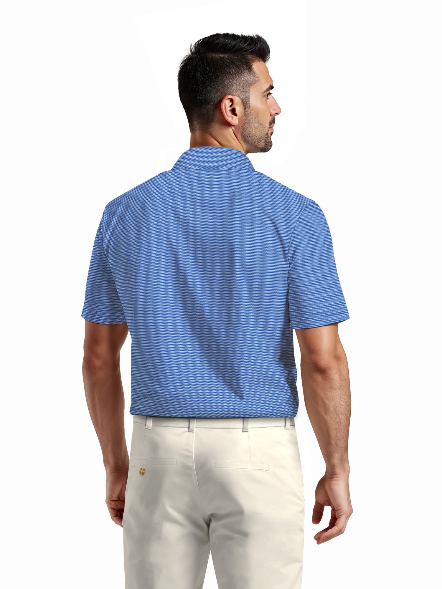 Ben Hogan Men's & Big Men's Performance Geometric Jacquard Short Sleeve Golf Polo Shirt, Sizes S-5XL