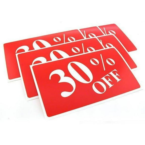 6 30% Off Display Signs Showcase Window Sale Message