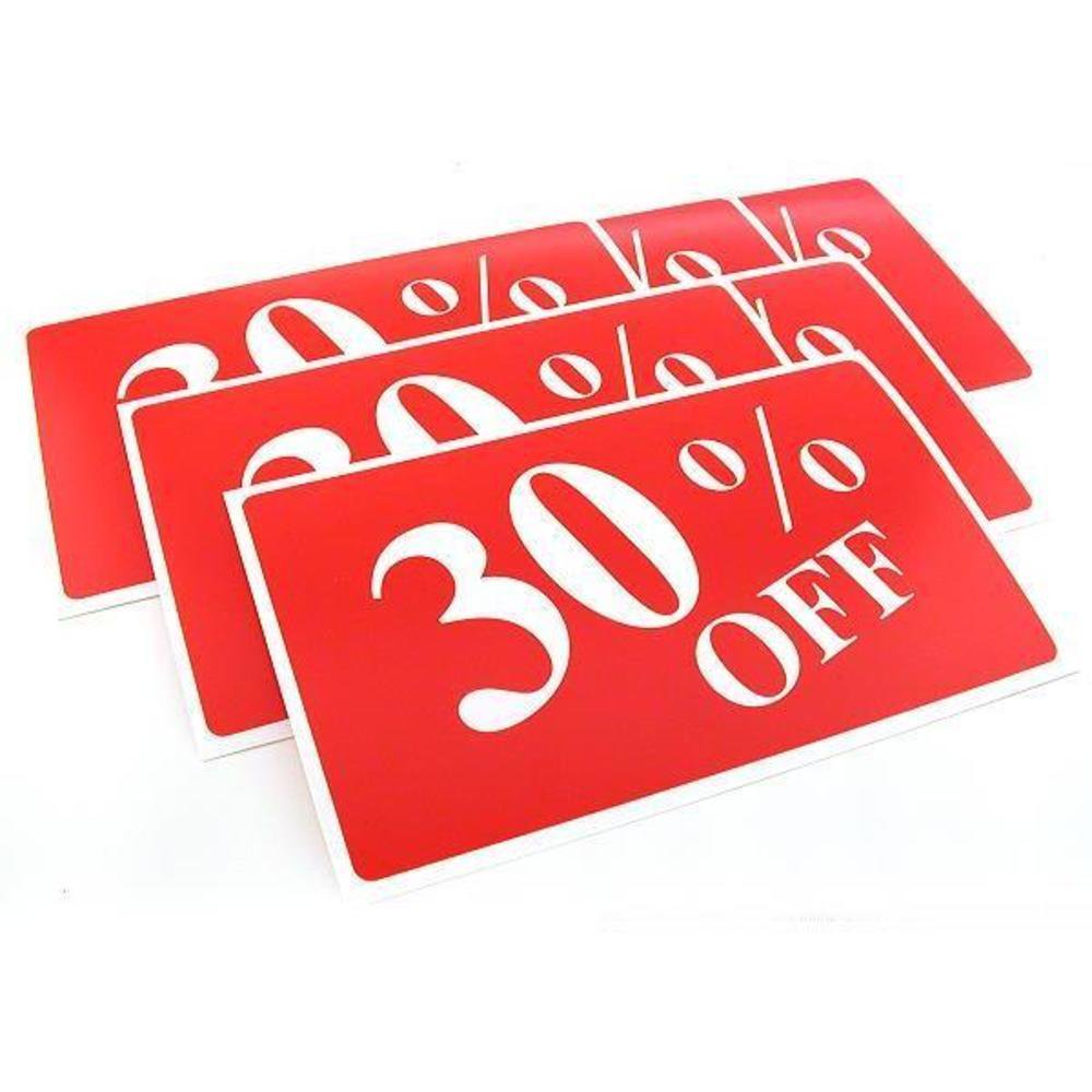 6 30 Off Display Signs Showcase Window Sale Message