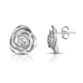 thumbnail image 1 of Sterling Silver Rose Flower Stud Earrings, 1 of 2