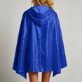 thumbnail image 5 of WAGUTH Womens Sparkly Sequin Hooded Cape Cloak Tie Front Glitter Cover Up Shawl for Halloween Party Outfits, 5 of 8