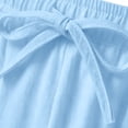 thumbnail image 5 of Yievot Cotton Linen Shorts for Men Striped Cuffed Hem Drawstring Elastic Waist Loose Fit Summer Vacation Shorts, 5 of 7