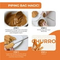 thumbnail image 6 of KneadEat Professional Churrera - Churro Maker Gun Kit Set. Holds 1.5 lb of Dough and Churro Filling Piping Bag with large Needle. Includes 3 Nozzles for Churros. Fresh Churros Party. (1.5 lb Aluminum), 6 of 6