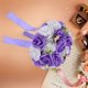thumbnail image 2 of FELTECHELECTR 1 ramo de novia exquisito, ramo de mano de PE, ramo de flores artificiales para boda, ramo decorativo vívido, suministros creativos para boda para mujeres, morado, 2 of 7