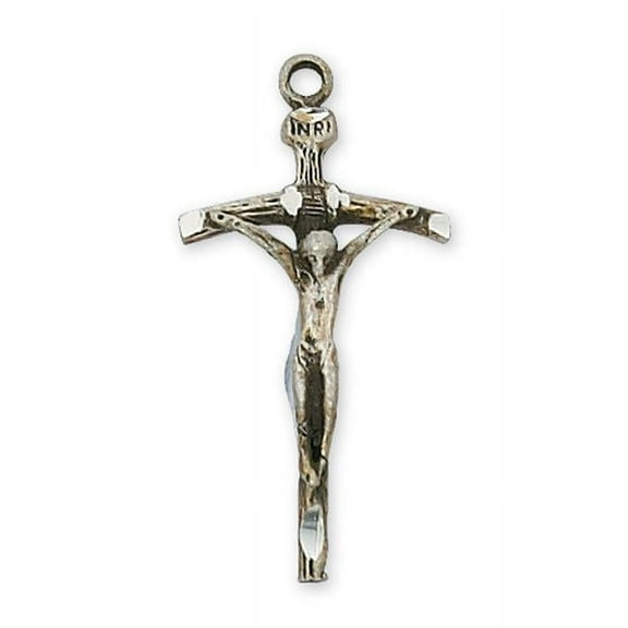 McVan L9040 1.4 x 0.68 x .18 in. Sterling Silver Papal Crucifix Pendant