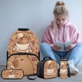 thumbnail image 2 of KUIFORTI Heart Capybara 4PCS Kids Backpack Set with Lunch Box Pencil Case Water Bottle Sleeve for Elementary Middle School Boys Girls Back to School Gift, 2 of 7