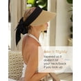 thumbnail image 6 of Women Straw Sun Visor Hats Beach Summer Sun Hat Wide Brim Sun Hats Foldable UPF 50 Womens Visor with Big Tie, 6 of 6