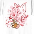 thumbnail image 2 of Tom & Jerry Love Sketch Women's White Short Sleeve Crew Neck Tee-3XL, 2 of 3