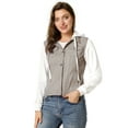 thumbnail image 1 of INSPIRE CHIC Women's Layered Drawstring Hood Denim Jacket with Pockets, 1 of 6
