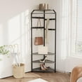 thumbnail image 1 of Corner Coat Rack with Storage Bench with 12 Double Hooks, 4-Tier Shoe Rack & Top Shelf  for Living Room, Bedroom, Bathroom, 1 of 10