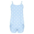 thumbnail image 3 of LYEAA Soft Pajamas for Women Plus Size Valentine's Day Two-piece Nightwear Set Sling Tops with Shorts Cozy Loungewear Ladies Solid Loose Casual Sleepwear Sleepsuits Blue S, 3 of 4