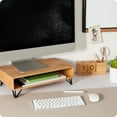 thumbnail image 6 of U Brands Verona Desk Monitor Stand with Storage, 16.5 x 10.3 x 5 in., Bamboo, 6 of 8