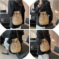 thumbnail image 4 of Straw Bucket Bag for Women, Summer Woven Beach Bag Drawstring Hobo Bucket Purses Handbag for Vacation, 4 of 6