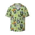 thumbnail image 3 of Goofa Cute Panda Bear In Greenery Forest Printed Men's Casual Short-sleeved Shirt,Lightweight Breathable Button-down,Summer Casual men's top,Versatile Fashion shirt-3X-Large, 3 of 7
