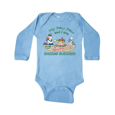 

Inktastic My Paw Paw and I are Baking Buddies Gift Baby Boy or Baby Girl Long Sleeve Bodysuit