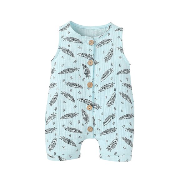 TAIAOJING Baby Girls Romper Clothes Linen Boys Button Summer Jumpsuit Boys &Jumpsuit Outfit 12-18 Months