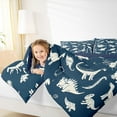 thumbnail image 4 of Feelyou Cartoon Dinosaur Print Queen Comforter Set, Kawaii Dino Animal Bedding Sets, Teens Kids Boys Girls Reversible Bedding Comforter Set, Ultra Soft Bedroom Decor, 3-Piece, 4 of 8