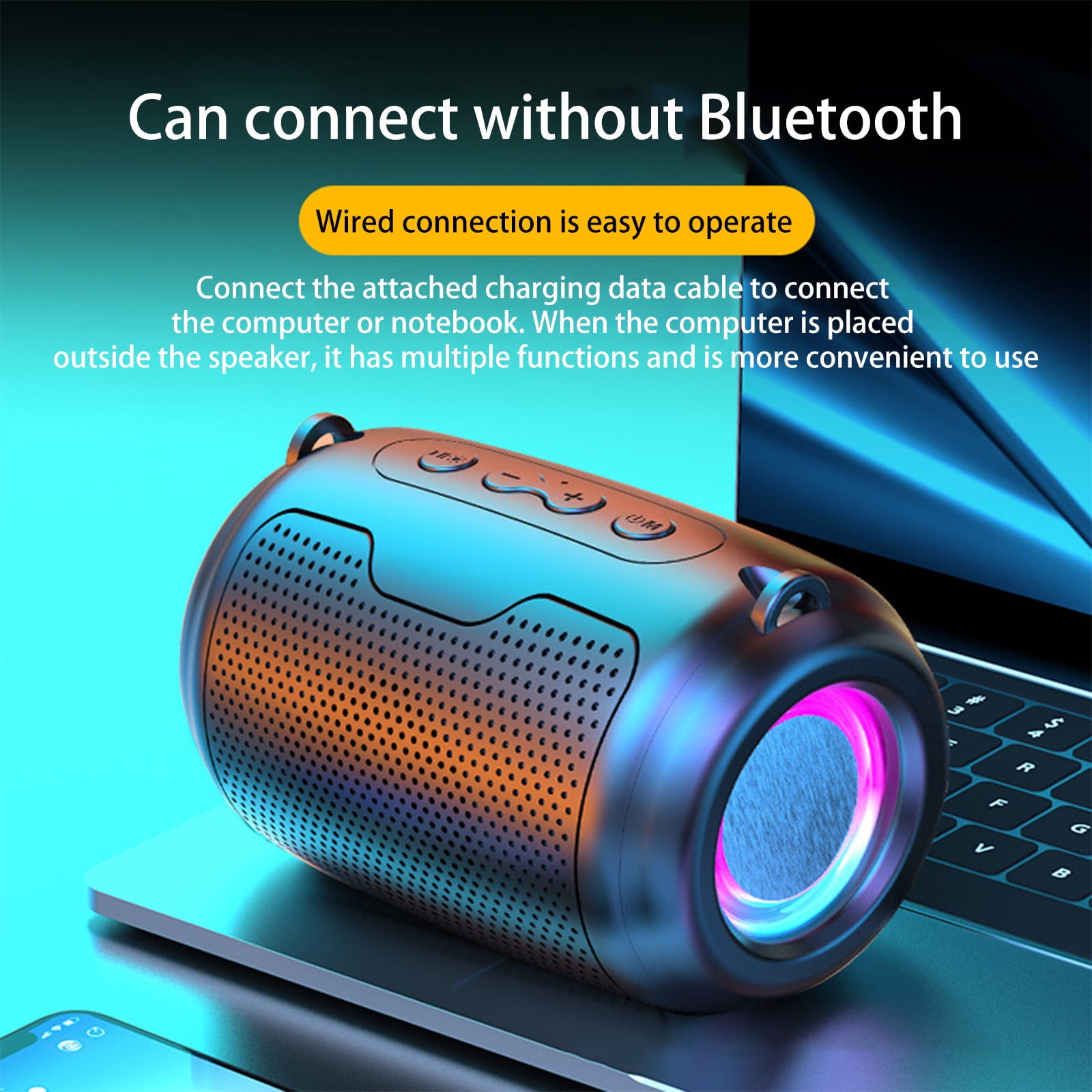 Up to 65% off! Cameland Bluetooth Speakers Bluetooth 5.0 Colorful Streamer Mini Audio Outdoor Portable Bluetooth Audio Subwoofer Surround Sound Hifi Speaker Computer Speakers