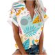 thumbnail image 1 of Blusa con estampado floral de manga corta con cuello en V para mujer OAVQHLG3B Store  lin121212, 1 of 4