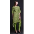 thumbnail image 2 of Bimba Green White Flower Floral Asymmetric Kurta Indian Tunic Tops For Women Printed Indian Clothing XSmall, 2 of 6