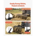thumbnail image 5 of KFFKFF 42 in Tow-Behind Landscape Rake, 3-Point Lawn Rock Rake with Blade & Lift Lever, Compatible with Category 1 ATVs, UTVs, and Lawn Tractors, Durable Rake for Clearing Debris, Leaves, and Thatch, 5 of 9