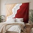 thumbnail image 3 of Red Coastal Beach Small Tapestry for Bedroom Wall Hanging Tapestry,Farmhouse Abstract Ocean Waves Striped Ceiling Backdrop Tapestries Poster Blanket Wall Decor for Teens Room Living Room 23" x 28", 3 of 8