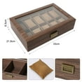 thumbnail image 4 of Uten Wood Watch Box, Watch Storage Case, Watch Organizer with Glass Display Lid for Men, 10 Slots, 4 of 12