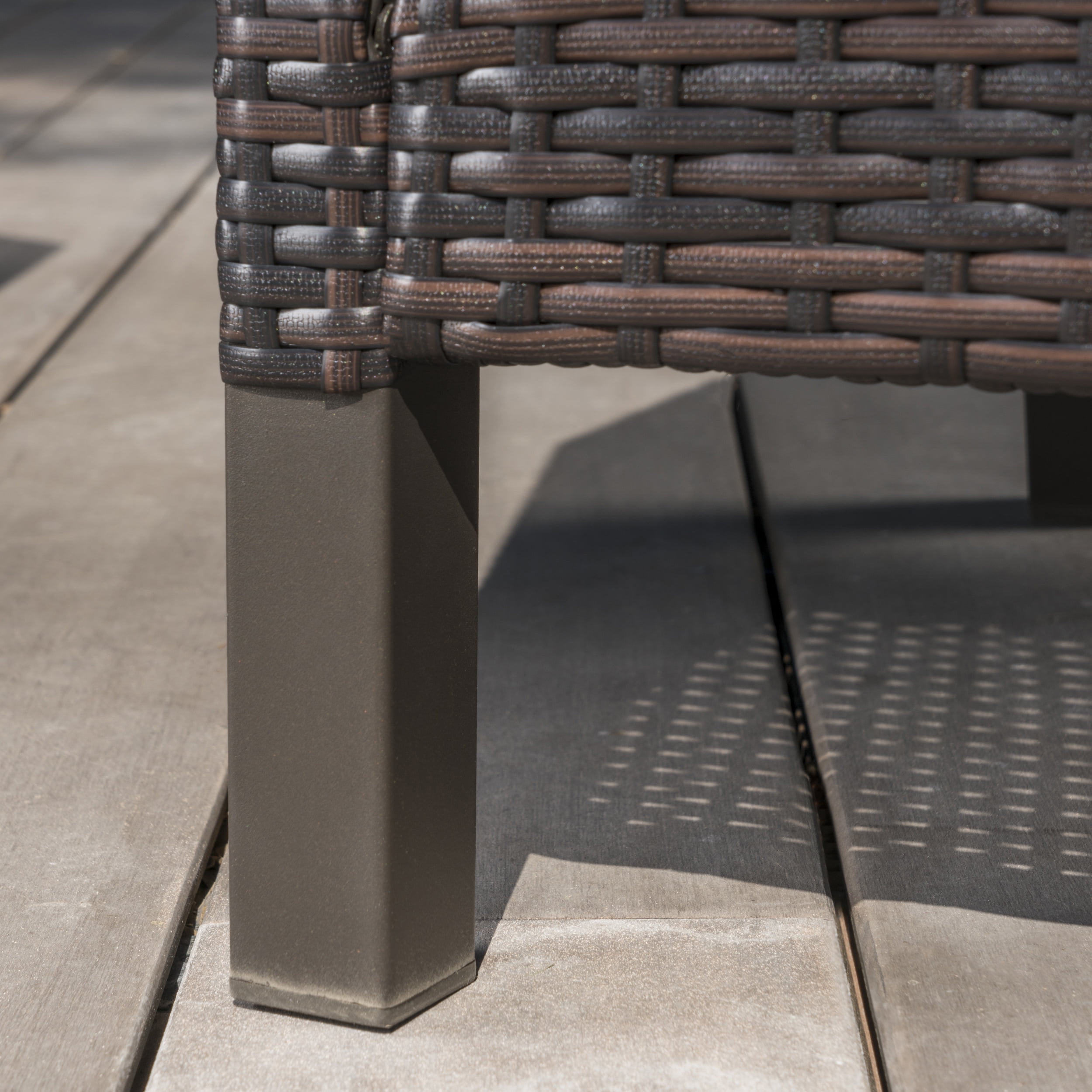 Clarance Outdoor Wicker Dining Chairs with Cushions, Set of 2, Multibrown, Light Brown