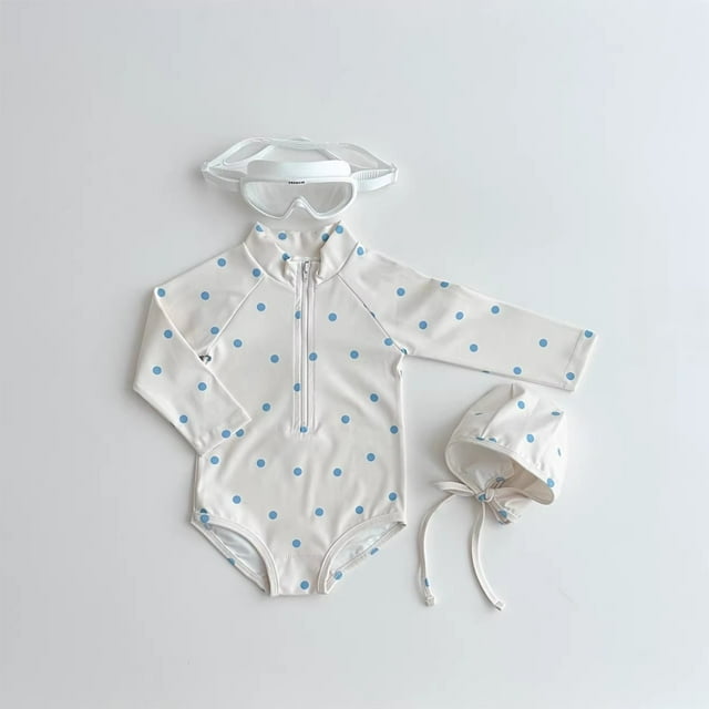 Infant Girl Rash Guard Swimwear Ruffle Long Sleeve Sun Protection Baby Girl Swimsuit 3-6 Monthss